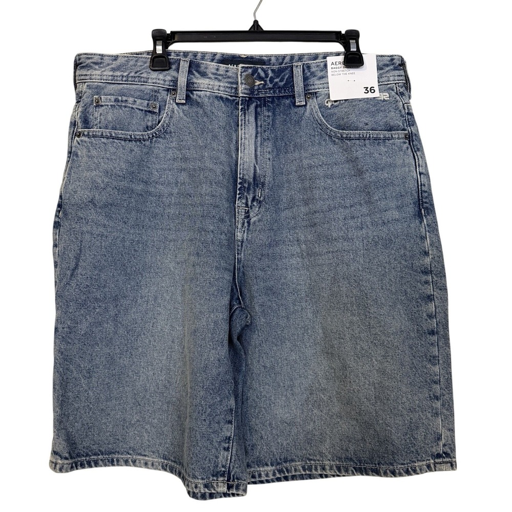 MWT Aeropostale Quicksilver Baggy Shorts Men's Sz 36 Wide Leg Y2K Denim Jean